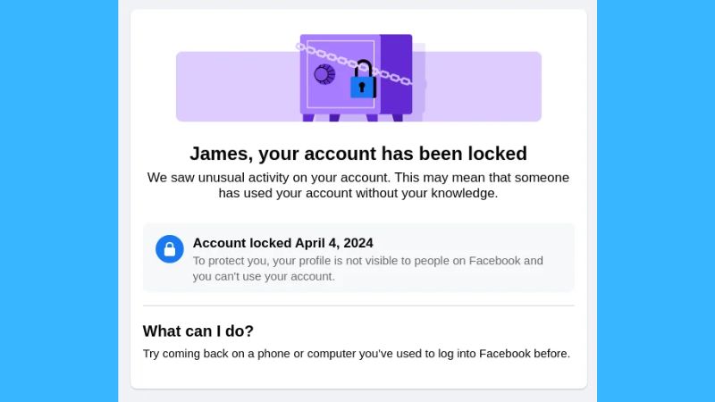 Facebook Account Lockout